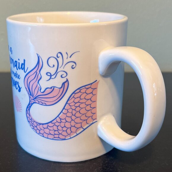 BE A MERMAID AND MAKE WAVES Ceramic Mug ~ Pink Shells ~ Goddess of the Sea - Picture 4 of 8